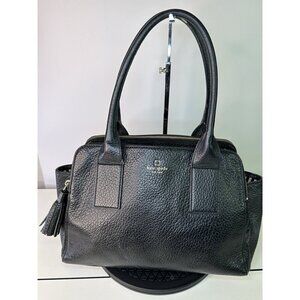 Kate Spade Southport Lydia Large Black Pebbled Leather Satchel Shoulder Hand Bag